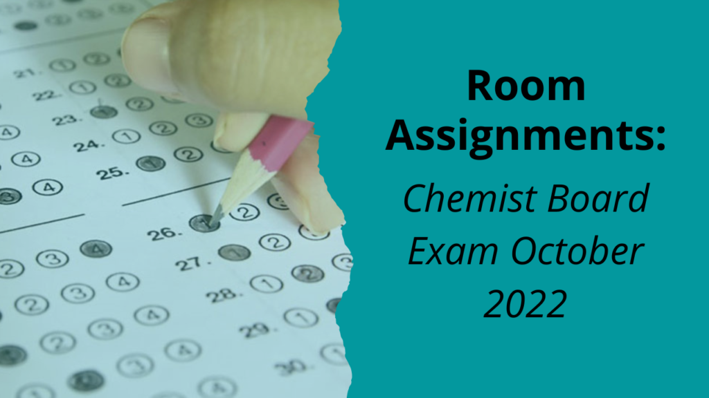 Chemist Board Exam October 2022