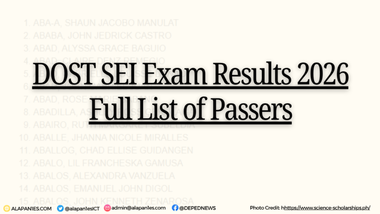 DOST Scholarship Exam Results 2026